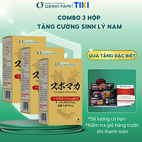 Combo 3 Hộp Viên Uống Tăng Cường Sinh Lý, Sức Khỏe Nam Giới, Chiết Xuất Hàu Biển, Nhân Sâm, Baba, Kẽm Supomaca Genki Fami Nhật Bản