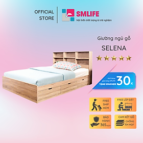 Giường ngủ gỗ hiện đại SMLIFE Selena | Gỗ MDF dày 17mm chống ẩm | D205xR165xC110cm