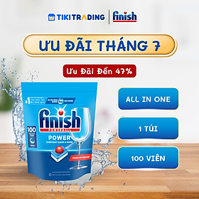 Viên Rửa Chén Bát Hương Chanh Finish Powerball Power All In 1 Max - Túi 100 viên siêu tiết kiệm