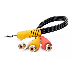 Dây chuyển từ jack 3.5 ly ra 3 đầu RCA cái màu vàng