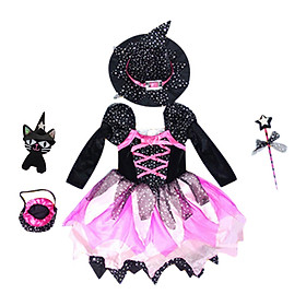 Girls Halloween Witch Costume Witch Outfit for Carnival Festival Fancy Dress
