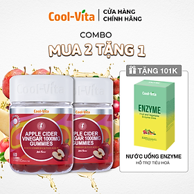 Combo 2 Hộp Kẹo Dẻo Giấm Táo Vitamin B12 Hỗ Trợ Tiêu Hóa, Tăng Cường Miễn DịchCoolvita (60 viên x 3g)/hộp
