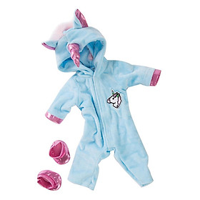 American Doll Clothes Unicorn Jumpsuit Shoes Set Accessory Blue