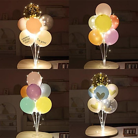 Mua Trụ bóng 7 thanh trụ cao 100cm kèm dây đèn led dài 3m   set bóng trang trí sinh nhật tự chọn