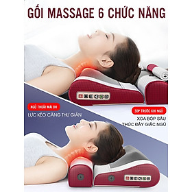 Gối massage Hồng ngoại kép đốt nóng kết hợp thảo dược BẢN 2 MẢNH