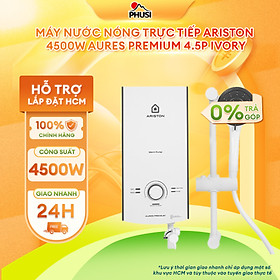 Mua AURES PREMIUM 4.5P IVORY Máy nước nóng trực tiếp Ariston 4500W AURES PREMIUM 4.5P IVORY Bơm Trợ Lực  Kèm Vòi Sen  Hàng Chính Hãng 