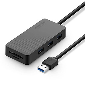 Mua Ugreen UG30413CR132TK 1M màu Đen Bộ chia HUB USB 3.0 sang 3 USB 3.0 + đọc thẻ SD TF hỗ trợ nguồn MICRO USB - HÀNG CHÍNH HÃNG