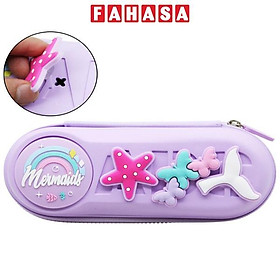 Bóp Viết Nhựa Charm Bướm Xinh - Shunde 9036 - Màu Tím