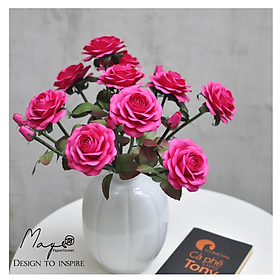 Mua Hoa giấy trang trí cao cấp  Hoa hồng cành lớn handmade Maypaperflower - hoa giấy nghệ thuật  hoa cắm bình  decor nhà ở