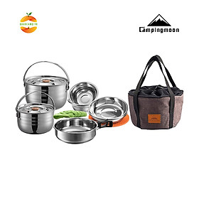 Bộ nồi nấu ăn dã ngoại bằng thép không rỉ Campingmoon Cookware MC-210 (6 người)
