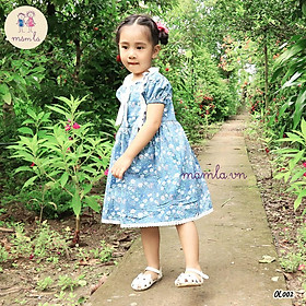Váy hoa hồng xanh Oli River 2-6Y