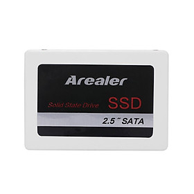 Ổ cứng thể rắn Arealer 2,5 inch SATA3.0 SSD có bộ nhớ tốc độ cao cho máy tính xách tay-Màu trắng-Size