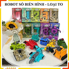 Xe Lắp Ráp - Robot Biến Hình Số 0 1 2 3 4 5 6 7 8 9 loại Bự - 5 Số Ráp Thành một Robot Siêu Cấp-Đồ Chơi-Mẹ và Bé Unmei