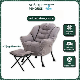 Mua Ghế Thư Giãn Đọc Sách Làm Việc Văn Phòng  Ghế Sofa Lười Tặng Kèm Đôn Để Chân - Hàng Chính Hãng