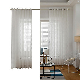 Rèm cửa sổ với thanh vòng cho nhà bếp, phòng ngủ và phòng khách (1 bảng điều khiển, 55 '' W × 102 '' L)-Màu trắng-Size 39 