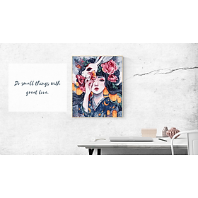 Mua Tranh số hóa có khung  sơn dầu số hóa tự tô màu CÔ GÁI! (có khung 40x50cm)