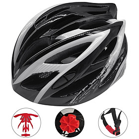 Mũ bảo hiểm xe đạp leo núi Nam nữ Siêu nhẹ có thể điều chỉnh vòng đầu vỏ cứng chống va đập-Màu Bạc-Size Không có đèn chiếu hậu