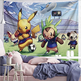 Mua Vải treo tường Decor trang trí phòng hình POKEMON (150x130cm  TẶNG móc treo)