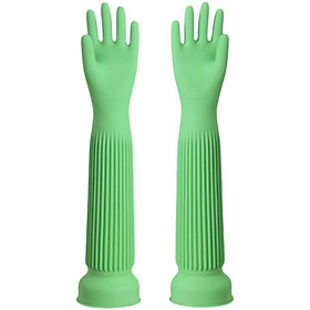 Găng tay không thấm nước dài trong găng tay cao su cao su hoặc găng tay làm vườn có thể tái sử dụng 58 cm màu xanh lá cây