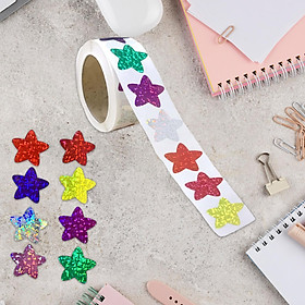 500Pcs Star Stickers Roll Envelope Stickers Decorative Sparkly Sealing Stickers Card Making for Journaling Craft Retailers Festival