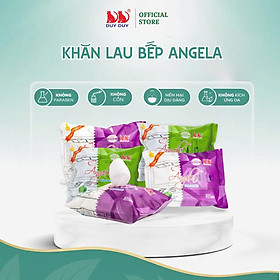 Khăn lau bếp Angela vải bi 30 tờ (24x31cm) hương chanh diệt khuẩn và khử mùi tối đa