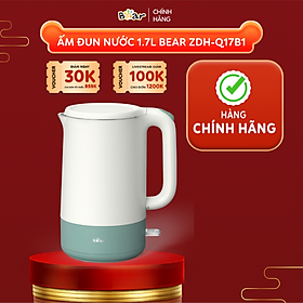 Ấm Siêu Tốc 1,7L Bear Công Suất Lớn, Bình Đun Nước Nóng Nhanh Pha Trà, Bền Bỉ ZDH-Q17B1 - Hàng Chính Hãng