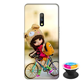 Ốp lưng dành cho điện thoại Realme X hình Cô Bé và Xe Đạp Mẫu 1 - tặng kèm giá đỡ điện thoại iCase xinh xắn - Hàng chính hãng