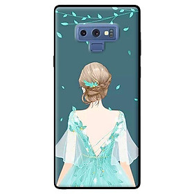 Ốp in cho Samsung Galaxy Note 9 Cô Gái Nền Xanh - Hàng chính hãng