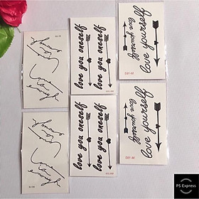 Combo 6 tấm hình xăm chữ love yourself