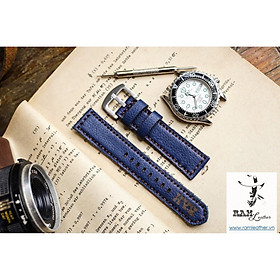 Dây đồng hồ da bò thật xanh navy – ram classic 1958 chính hãng