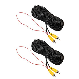 2X Car Reverse Rear View Parking Camera Video Cable With Detection Wire 20ft