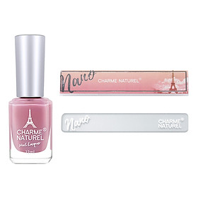 Combo Sơn móng tay màu Charme Naturel - 5202 French Romance + Dũa móng Nano