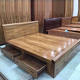 Mua Giường ngủ gỗ hương xám 1m8 x 2m có hộc kéo 2 ngăn dưới Giường Ngủ Gỗ Hương Xám Ngăn Kéo Dạt Phản