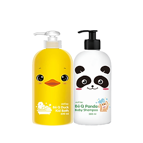 COMBO Dầu gội trẻ em Bé Q Panda 580ml + Sữa tắm trẻ em Bé Q Duck 600ml
