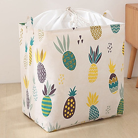 Mua Túi vải đựng chăn mền drap  quần áo có quai xách dạng túi rút dây kiểu dáng sang trọng - Size Đại (40x50x30cm) - TẶNG 1 móc treo