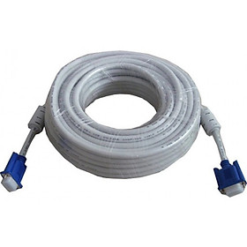 Cable tín hiệu VGA trắng 10 M (2 cục chống nhiễu)