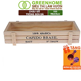Chậu gỗ trồng sen đá greenhome, cafedo, d23xr9xc5cm, trang trí cây cảnh để bàn, xương rồng, nhiều màu để lựa chọn