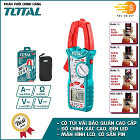 Mua Ampe kềm đo điện AC kỹ thuật số TOTAL TMT46003 - Kèm túi dựng  Ampe kìm  độ chính xác cao  màn hình LCD 6000 số đếm  có đèn nền ban đêm  có kèm pin