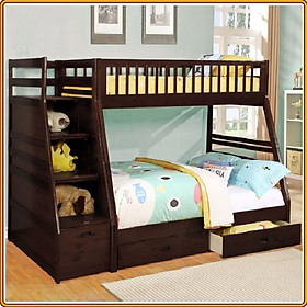 Mua Giường 2 tầng nhập khẩu Tundo kèm 2 hộc kéo cầu thang đảo chiều