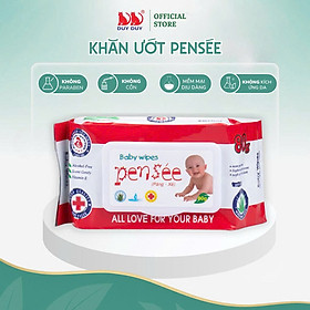Khăn ướt cho bé Baby Pensee vải không dệt rayon cao cấp 55 miếng 13.5x20cm không paraben