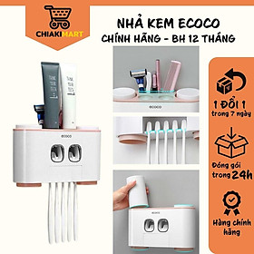 Bộ nhả kem đánh răng, lấy kem đánh răng tự động ECOCO cao cấp kèm miếng dán cường lực và 4 cốc đánh răng