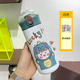 Bình Giữ Nhiệt Inox Vacuum Bottle PEACUP (480ml) - Tặng Kèm Hình Dán Sticker Nổi Siêu Cute