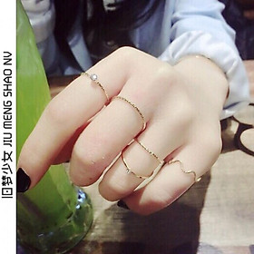 Bộ 5 chiếc nhẫn thời trang nhiều kiểu dáng