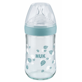 Bình Sữa Thủy Tinh 240ml Nature Sense Núm Ti Silicone S1 Nuk NU21498 (Size M) - Màu Ngẫu Nhiên