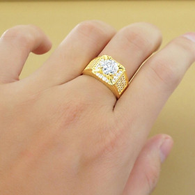 Nhẫn nam đính xoàn mạ vàng 24k HUH021CD