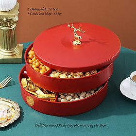 Mua Khay Mứt Tròn Đỏ 2 Tầng Núm Hươu Con Xinh xắn   Hộp Đựng Bánh Kẹo Sang Trọng  Khay Đựng Đồ Cao Cấp Nhựa PP Cấp Thực Phẩm