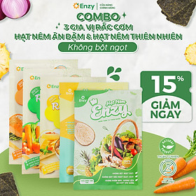 Combo 3 gói gia vị cho bé, 1 gói hạt nêm ăn dặm, 1 hạt nêm thuần chay, không bột ngọt thuần tự nhiên