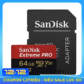 Thẻ Nhớ MicroSDXC SanDisk Extreme Pro V30 A2 170MB/s 64GB - Hàng Nhập Khẩu