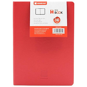 Sổ Da H-Book - A5 Kẻ Ngang 240 Trang ĐL 70g/m2 - Hồng Hà 4615 - Màu Đỏ