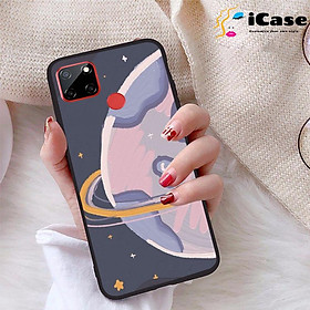 Ốp lưng iCase dành cho Realme C12 chất liệu viền dẻo lưng cứng nhám TPU có hai lỗ xỏ dây đeo in nổi 4D hình bộ sưu tập Color Fun 16